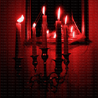 gif of flickering candles in red lighting.